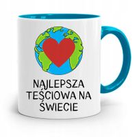 Kubek Błękitny Dla Teściowej Najlepsza Na Świecie Z Nadrukiem Ze Zdjęciem
