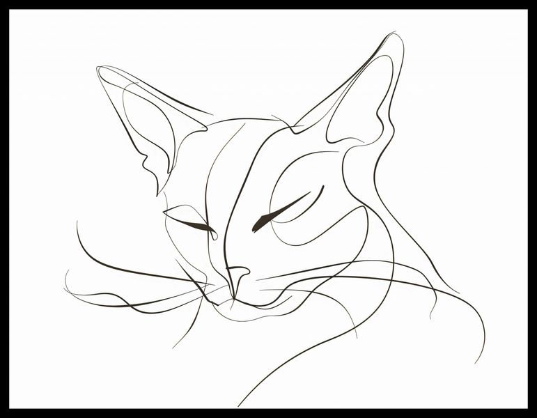 Plakat 65x50cm Linijny Kot zdjęcie 2