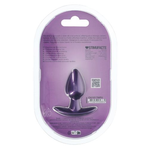 smooth silicone anal plug - small - 2.6 / 6,5 cm - metallic purple na Arena.pl