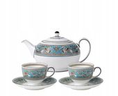 Wedgwood Florencki turkusowy zestaw do herbaty MINIATURE