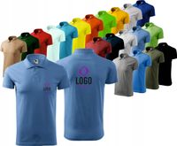KOSZULKA POLO MĘSKA T-shirt Z NADRUKIEM HAFTEM LOGO