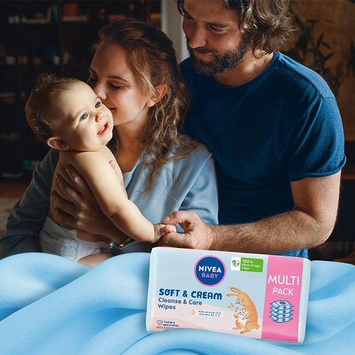 NIVEA BABY Chusteczki nawilżane Biodegradowalne Soft & Cream 8 x 57 szt. na Arena.pl