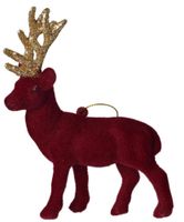 Renifer stojący welurowy burgundowy