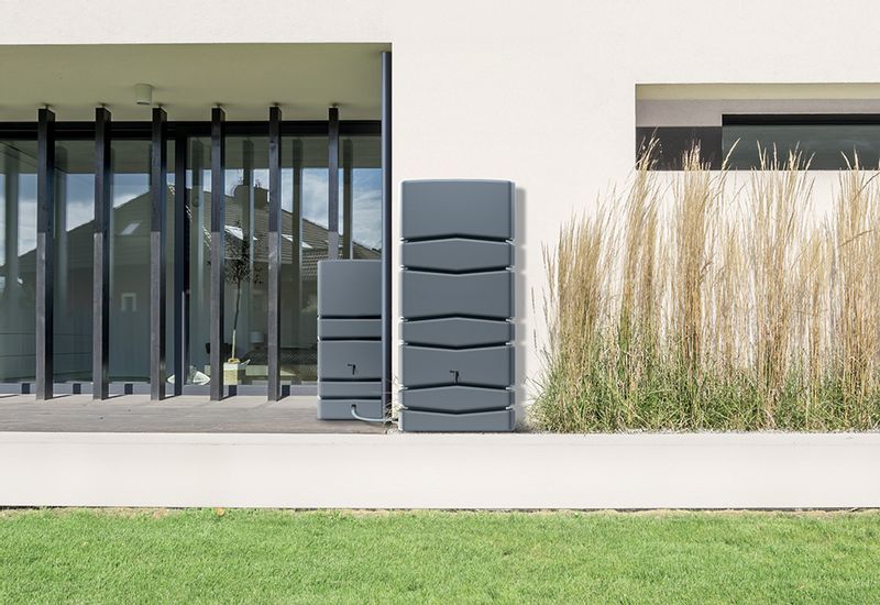 Zbiornik na deszczówkę AQUA TOWER IDTC450 | Smooth gray, Pojemność: 450 l, Wymiary 57.3x77.5x115 cm, Kolor Smooth gray, Waterform, Prosperplast zdjęcie 3