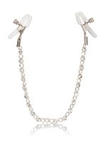 crystal chain nipple clamps silver