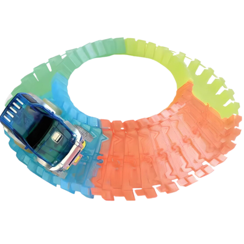 Tor Samochodowy Wyścigowy Kolejka Duży Puzzle Klocki Zestaw  2x Autko na Arena.pl