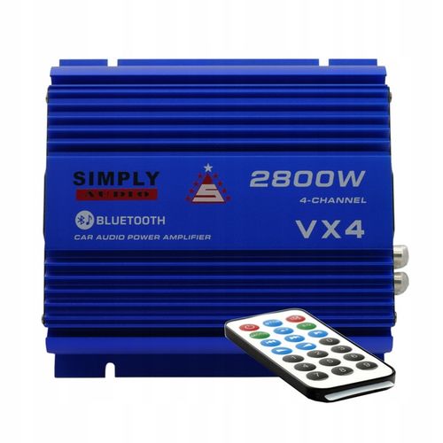 Simply Audio VX4 wzmacniacz samochodowy 4 kanały USB SD Bluetooth + Pilot na Arena.pl