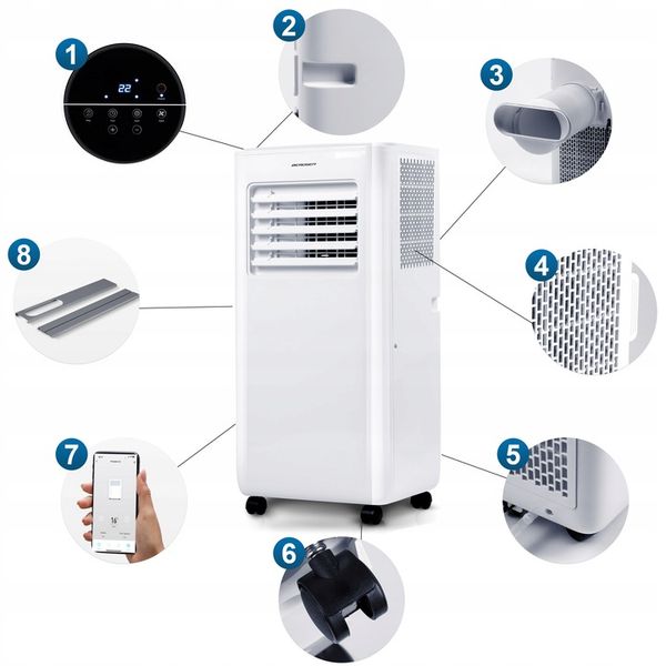 Klimatyzator Przenośny 2,9kW WiFi Osuszacz 40m2 26l BD-580 zdjęcie 6