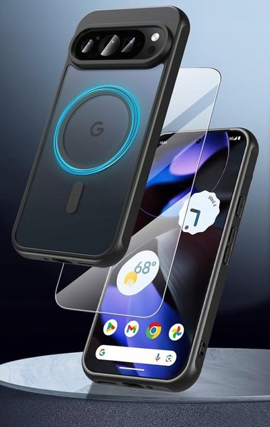 Etui plecki do Google PIXEL 9 / 9 PRO + SZKŁO do MagSafe CZARNY MATT CASE zdjęcie 10