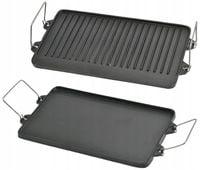 Płyta ŻELIWNA Dwustronna 40x25 cm RUSZT na grill ognisko Patelnia Grillowa