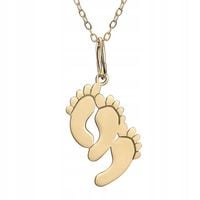 Złota Zawieszka Stópki Dla Mamy próba 333