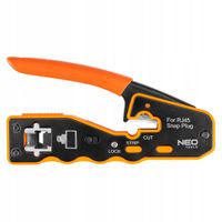 Szczypce do zaciskania zaciskarka wtyków złącz przelotowych RJ45 NEO TOOLS