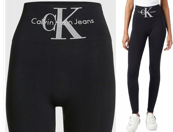 CK CALVIN KLEIN LEGINSY DAMSKIE MICROFIBER BLACK M zdjęcie 1