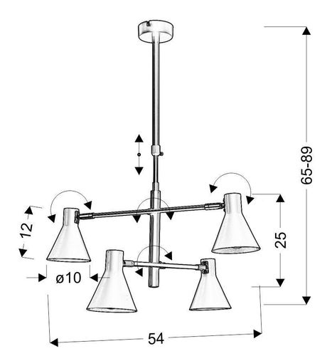 Less zwis 4x40W E14 czarny matowy na Arena.pl