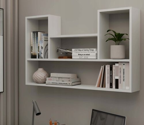 REGAŁ WISZĄCY BILBAO 4P BIEL BIAŁY - PÓŁKI ŚCIENNE, NOWOCZESNY DESIGN na Arena.pl