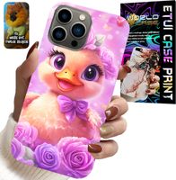 ETUI DO IPHONE 13 PRO - SŁODKA KACZUCHA, KACZKA NA RÓŻOWYM TLE