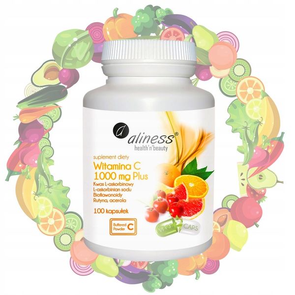 Suplement diety Aliness witamina C 1000 mg Plus 100 kapsułek zdjęcie 8