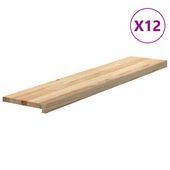 Stopnie schodowe, 12 szt. surowe 120x30x2cm lite drewno dębowe