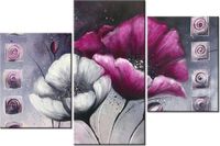 60 90CM OBRAZ 3 ELEM MALOWANE MAKI ŚCIENNY DRUK PŁÓTNO