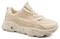 Sportowe sneakersy na grubej podeszwie beżowe Rozmiar obuwia - 40