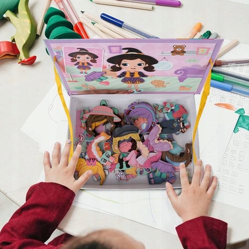 UKŁADANKA MAGNETYCZNA PUZZLE KREATYWNE UBIERANIE DZIEWCZYNKI UBIERANKA na Arena.pl