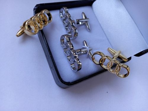 Tytanowe spinki do mankietów EXC dla miłośnika Audi RS + gratis szkatułka na Arena.pl