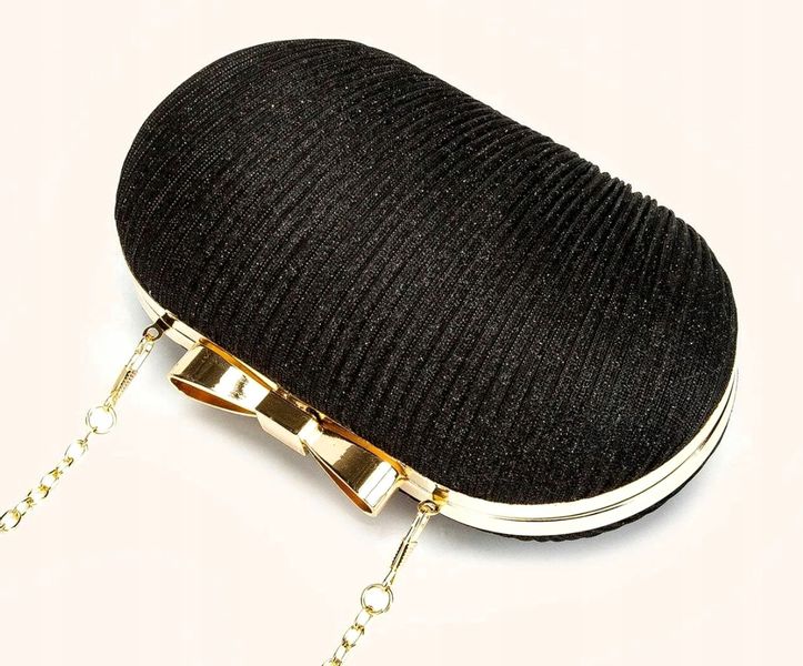 Czarna Torebka Wieczorowa Kopertówka Wizytowa Mała zdjęcie 15