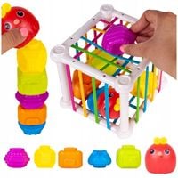 ELASTYCZNA KOSTKA SENSORYCZNA GUMKI SORTER KLOCKÓW