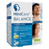Kwasy OMEGA 3 Magnez L TEANINA witamina B  Cynk MINDCARE Balance Igennus