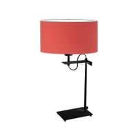 Lampka ALASKA abażur czerwony stelaż czarny