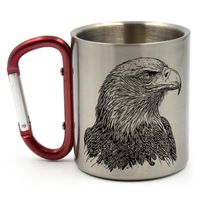 KUBEK Z ORŁEM. METALOWY KUBEK Z KARABIŃCZYKIEM, 300ML