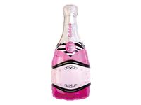 Balon foliowy "Szampan", różowy, 100 cm x 49 cm [balon z helem]