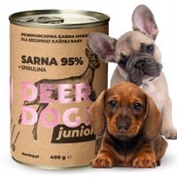 Mokra karma dla szczeniąt psa JUNIOR SARNA + SPIRULINA DEER DOG 400 g