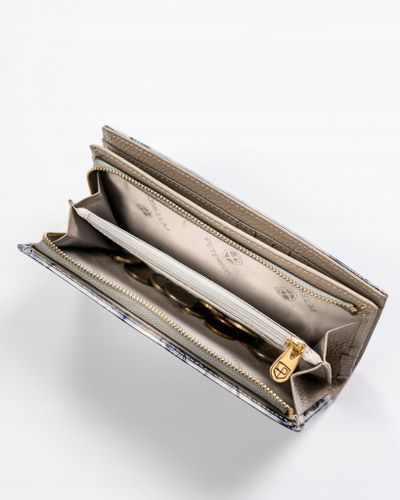 PETERSON portfel damski skórzany lakierowany z motylami P187 srebrny na Arena.pl