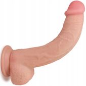 Realistyczne Dildo Z Ruchomą Skórką Penis Z Przyssawką Duży Cielisty