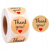 Naklejki Etykiety Thank You 1000 Szt Ozdobne Dekoracyjne Okrągłe Dziękuję