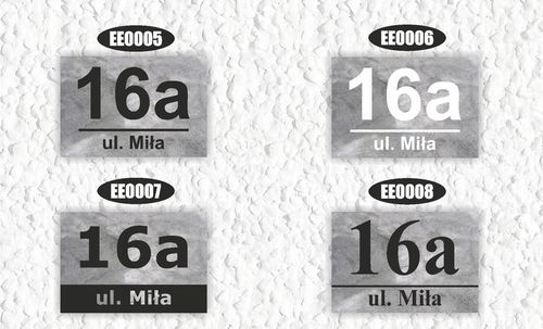 RÓŻNE WZORY TABLICZKA + DYSTANSE MONTAŻOWE | Z NUMEREM DOMU ADRESEM ULICĄ na Arena.pl