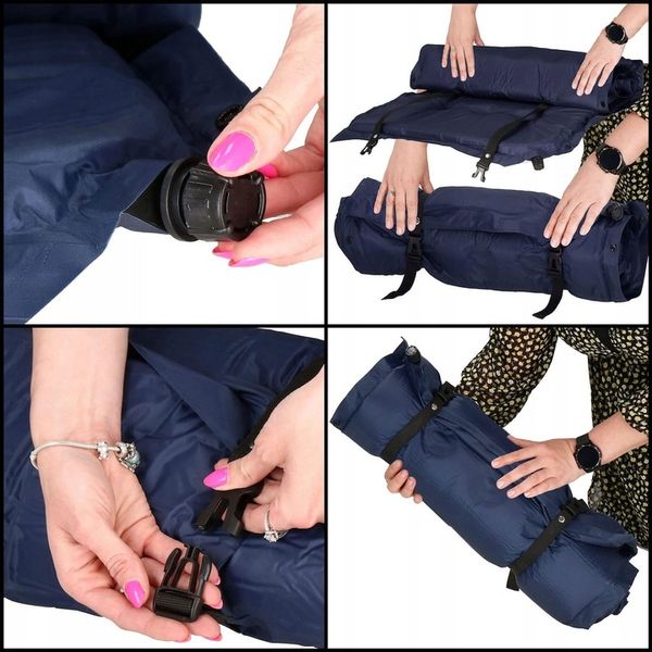 MATA SAMOPOMPUJĄCA TURYSTYCZNA Z PODUSZKĄ 193 cm KARIMATA MATERAC GRUBA zdjęcie 5