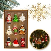 komplet bombek bożonarodzeniowych szklanych 9 szt. w opakowaniu bsn64