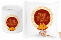 Na Święta Zestaw Poduszka + Skarbonka Prezent Z Nadrukiem Ze Zdjęciem