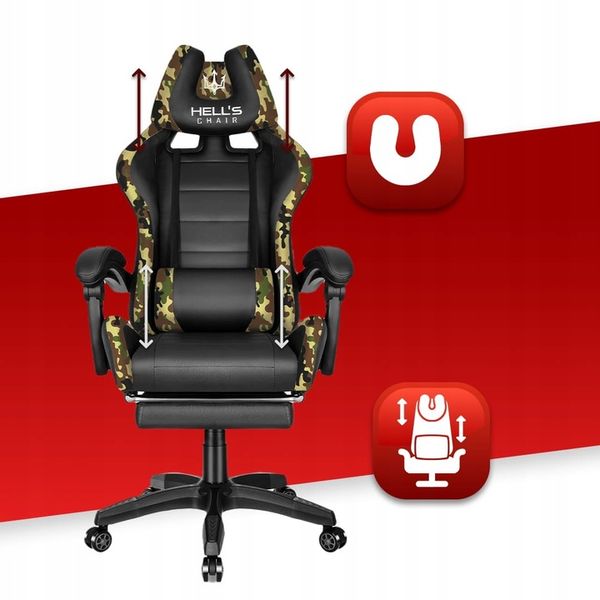 FOTEL GAMINGOWY DLA GRACZA BIUROWY HELL'S zdjęcie 10
