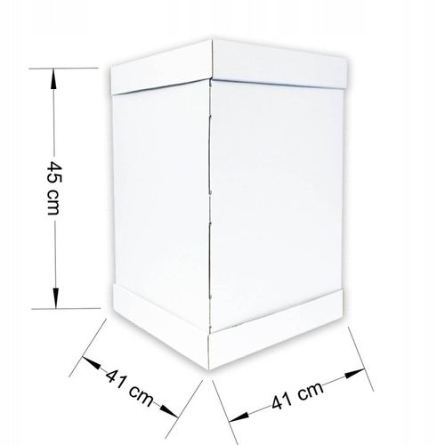 Karton pudełko na wysoki tort pietrowy 41x41x45 cm białe MOCNE OPAKOWANIE na Arena.pl