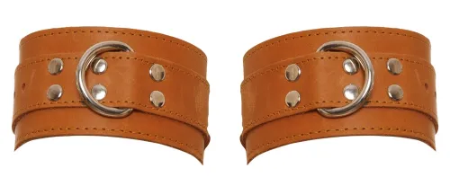 zado skorzane kajdanki brązowe - dwuwarstwowe, regulowane 17-24 cm na Arena.pl