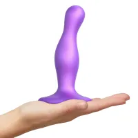 strap-on-me curvy plug metallic purple l silikonowy z mocną  15 cm