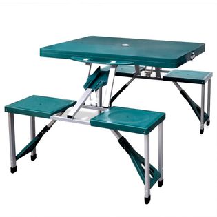 Zestaw Kempingowy Stół+Krzesła Aluminium Kolor Zielony