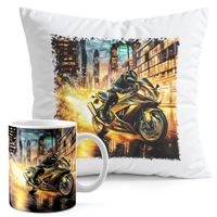 ZESTAW KUBEK + PODUSZKA DRUK - MOTOR MOTOCYKL