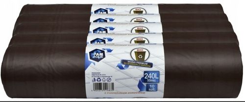 Worki na śmieci BIO 240L na śmieci biodegradowalne BARDZO MOCNE na Arena.pl