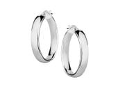 RODOWANE SREBRNE KOLCZYKI KÓŁKA KÓŁECZKA 2.4CM KREOLE POLEROWANE POŁYSK