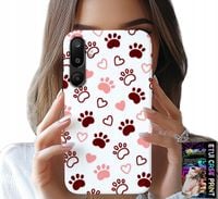 ETUI DO SAMSUNG GALAXY M16 5G - PSIE ŁAPKI NA BIAŁYM TLE, PIES, KOT, MIŚ