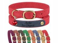 Obroża Skórzana dla Kota z Grawerem i Dzwoneczkiem